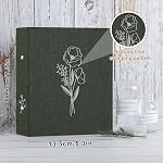 Lanpn Aesthetic A6 6 Ring Binder 2 Packs, Linen Hardcover Small Round Rings Photocard Folder Holder Planner Fits A6 Paper for Office School Journaling Collections (Green)