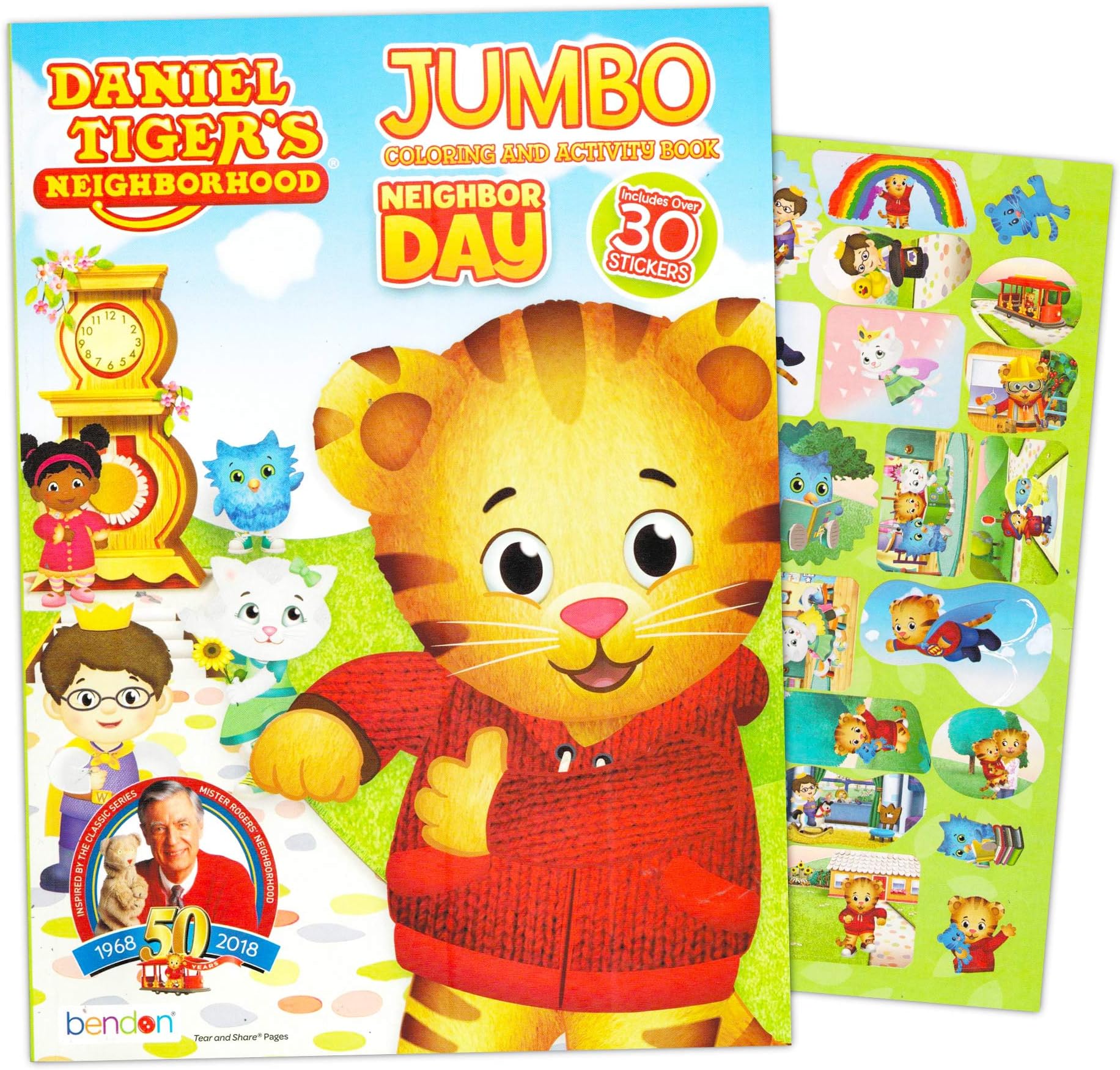 Daniel Tiger Activity Book with Stickers: Coloring Book, 96 Pages, 10 x 8 inches, 31 Sheets