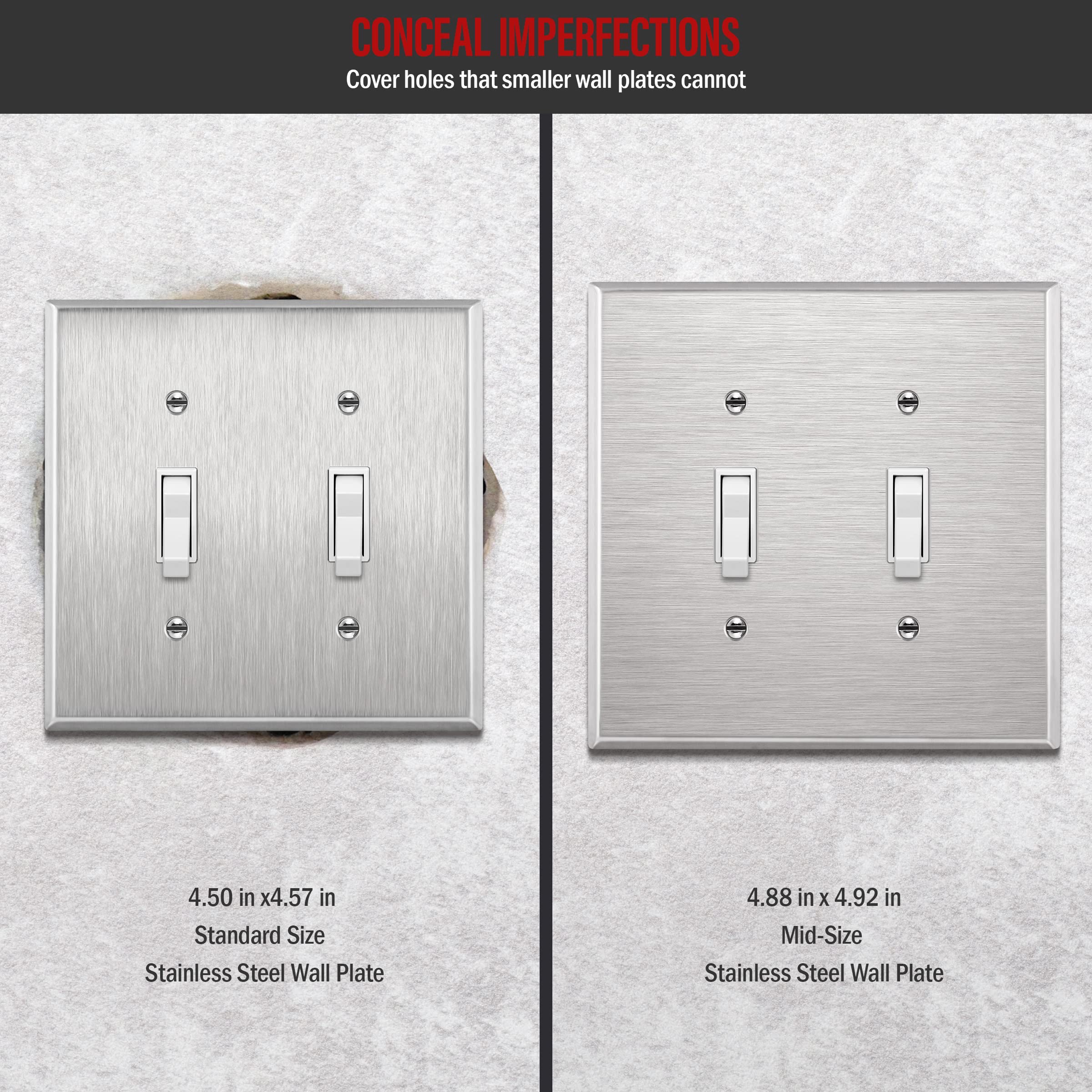 ENERLITES 771231 Interrupteur à Bascule Décoratif Plaque Murale En