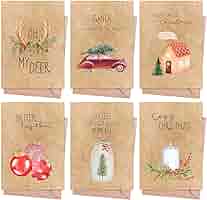 Weihnachtskarten Set Mit Umschlägen - 12 Stylische Klappkarten A6 Für Deine Weihnachtsgrüße