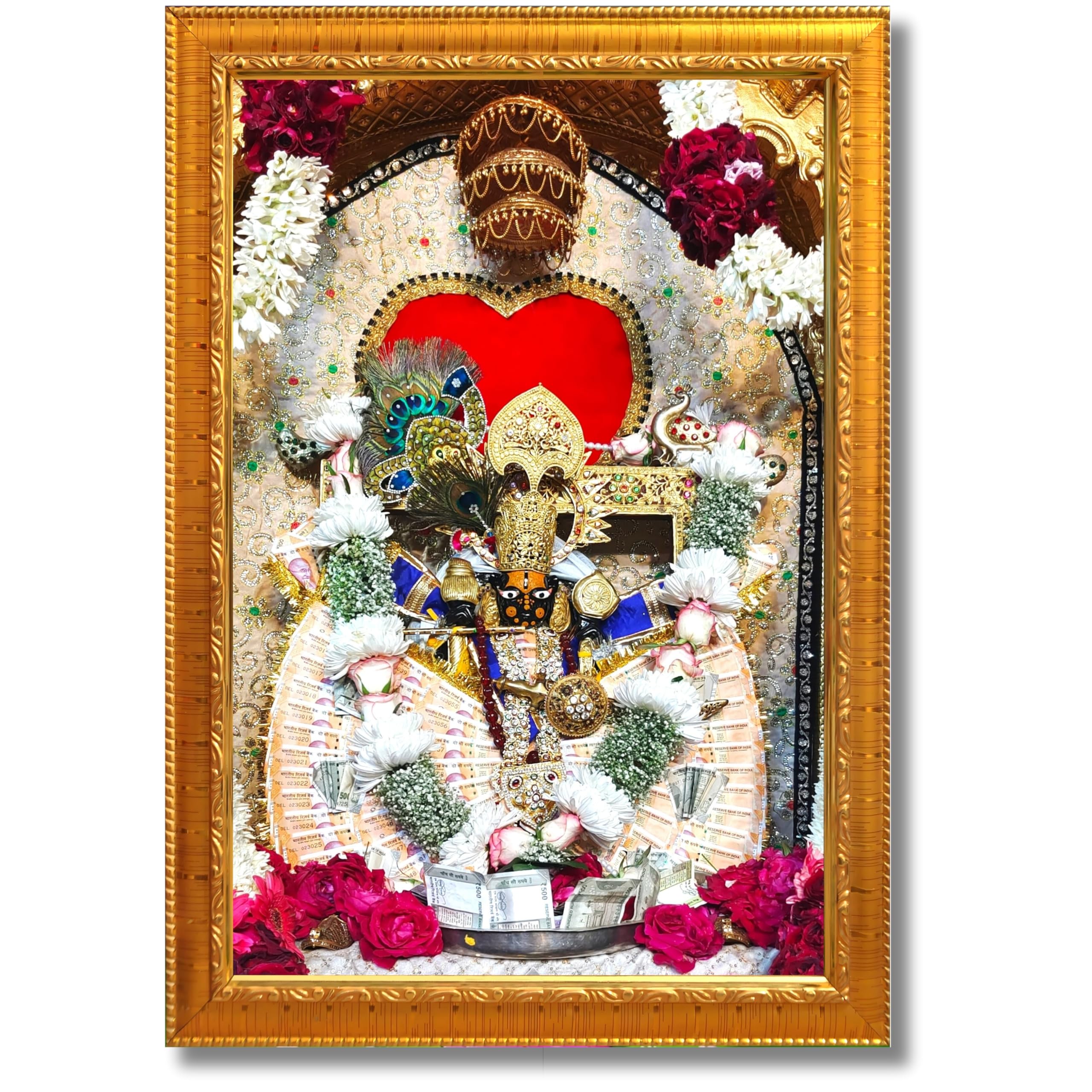CRAFT QUEST Shri Sanwaliya Seth Shringaar Darshan Photo Frame Size (9 X 13 Inches) (Golden)-image-41