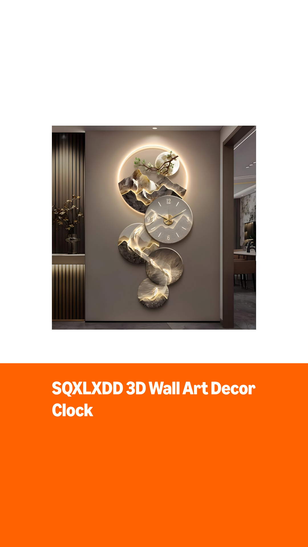 Amazon.com: SQXLXDD 3D Wall Art Decor Clock, Large Wall Hanging