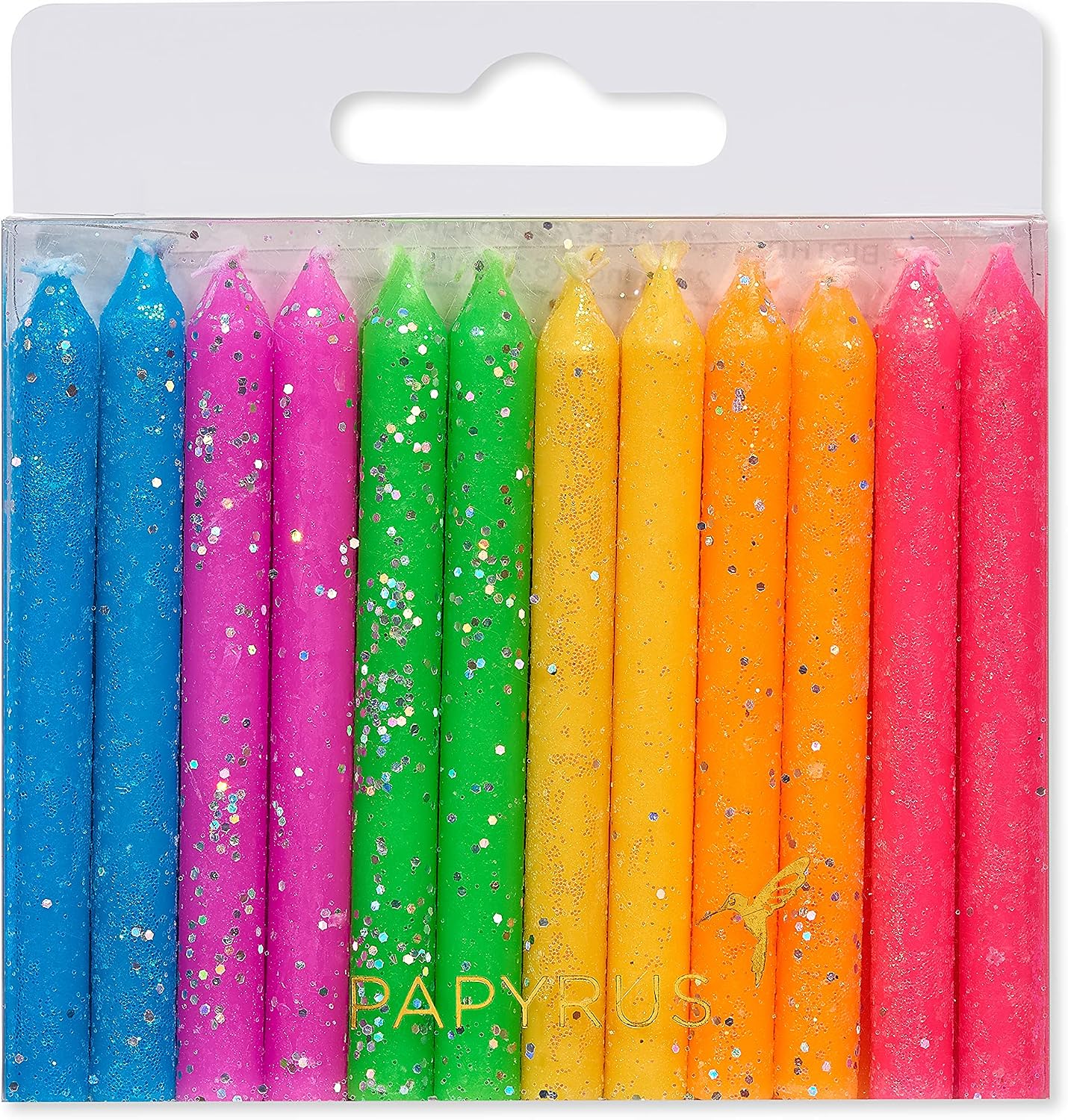 Papyrus Birthday Candles, Neon Glitter (24-Count) image 2