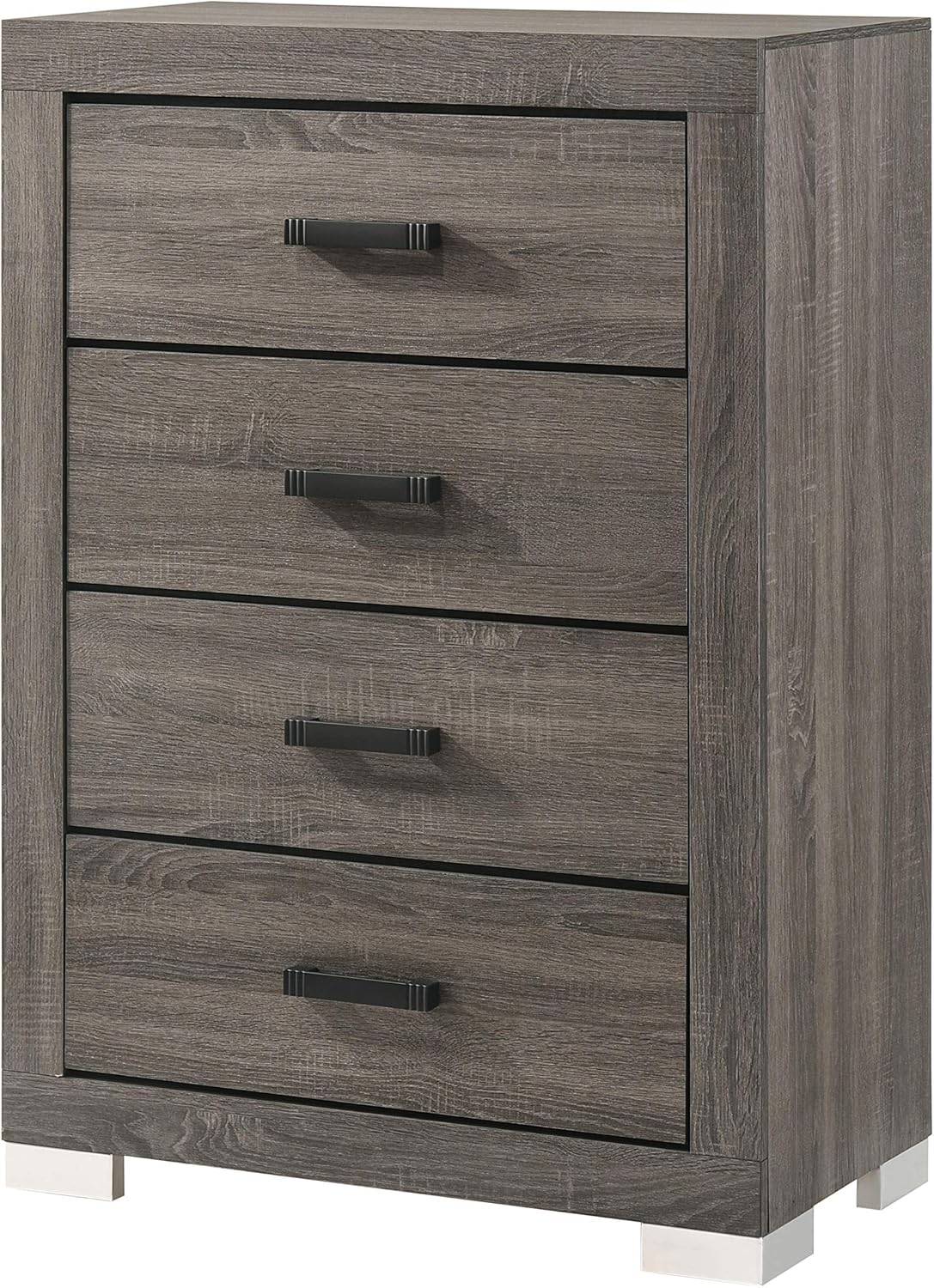 Kings Brand Furniture – Lorain 6-Piece King Size Gray Bedroom Set. Bed, Dresser, Mirror, Chest & 2 Nightstands