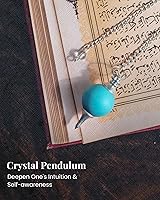 Vista 3 de Péndulo turquesa - Herramientas de adivinación - Péndulos de cristal - Cristales curativos y piedras - Péndulo de radiestesia - Suministros de Reiki