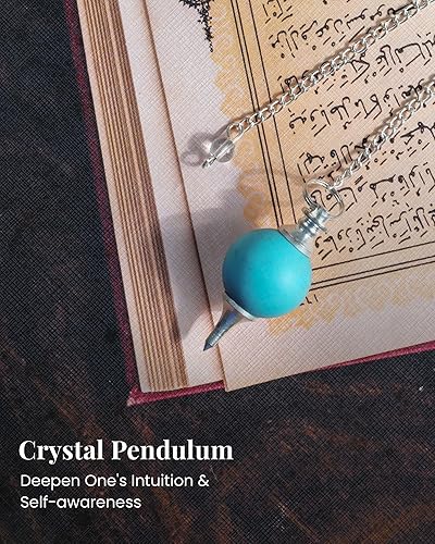 Miniatura 3 de Péndulo turquesa - Herramientas de adivinación - Péndulos de cristal - Cristales curativos y piedras - Péndulo de radiestesia - Suministros de Reiki