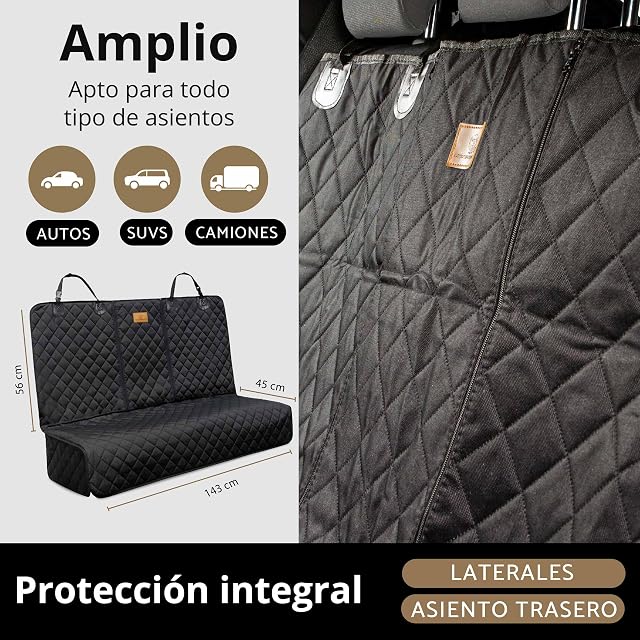 Foto 3 de 7 de AMZPET Funda Coche Perros (Extra Ancho: 143 cm) - Impermeable - Antideslizante y Resistente a los arañazos