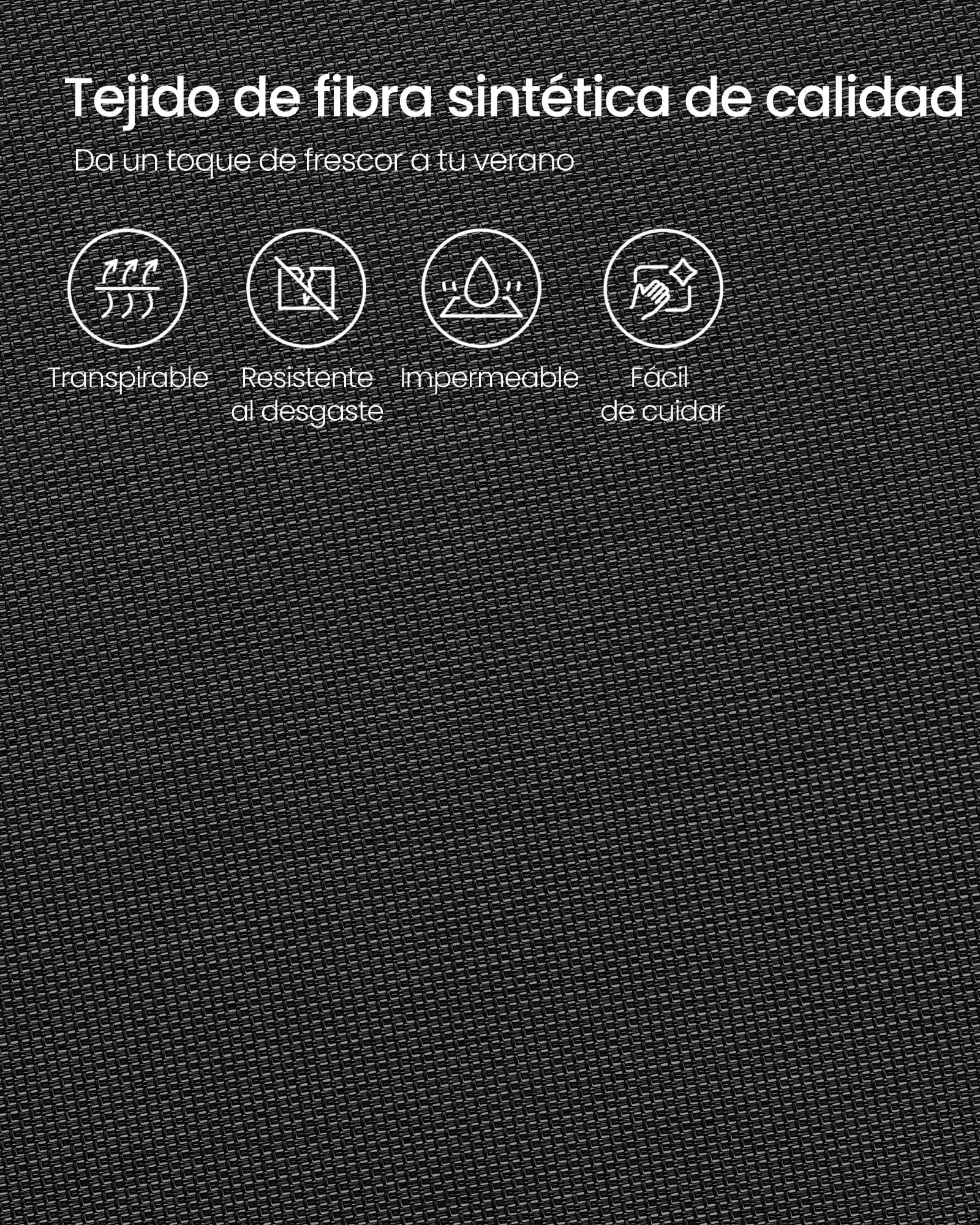 SONGMICS - Silla de jardín Plegable, Juego de 2, Asiento al Aire Libre, Marco de Metal, Respaldo Ajustable en 8 Posiciones, Capacidad de Carga 150 kg, Negro GCB29BK