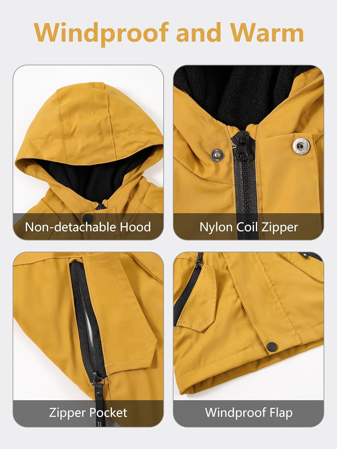 Volunboy Toddler Boys Hooded Fleece Lightweight Windbreaker Jackets Zip Up Windproof Fall Winter Hoodie Outerwear Coat - Image 2