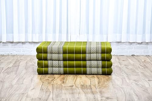 Miniatura 5 de Leewadee - Colchón tailandés plegable grande, 82 x 46 x 3 pulgadas, cama de invitados, cama triple plegable, cojín de masaje tailandés TV asiento de