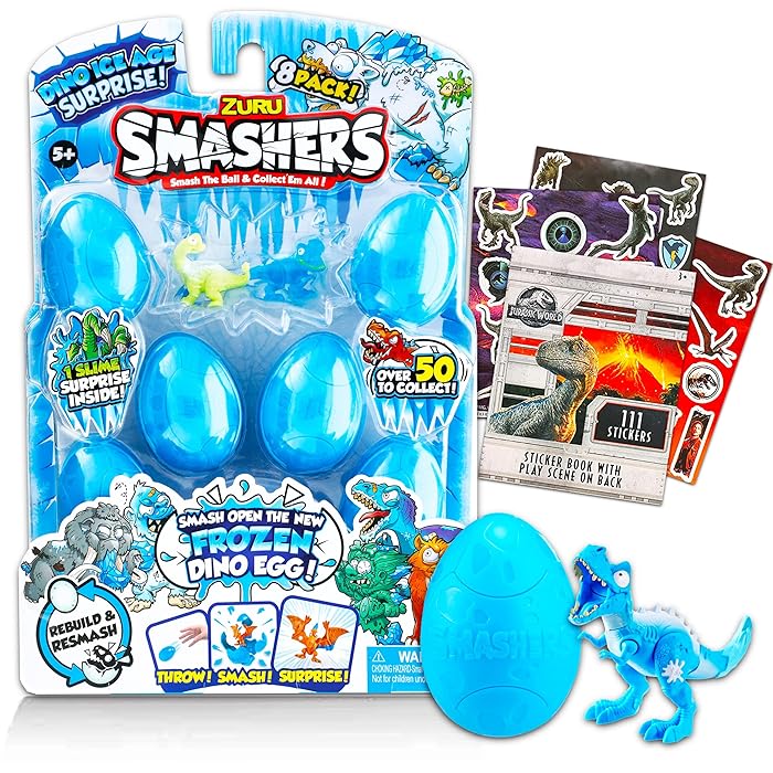 Buy Zuru Smashers Dino Egg Series 3 Bundle Ice Age Toy Set 8 Pack