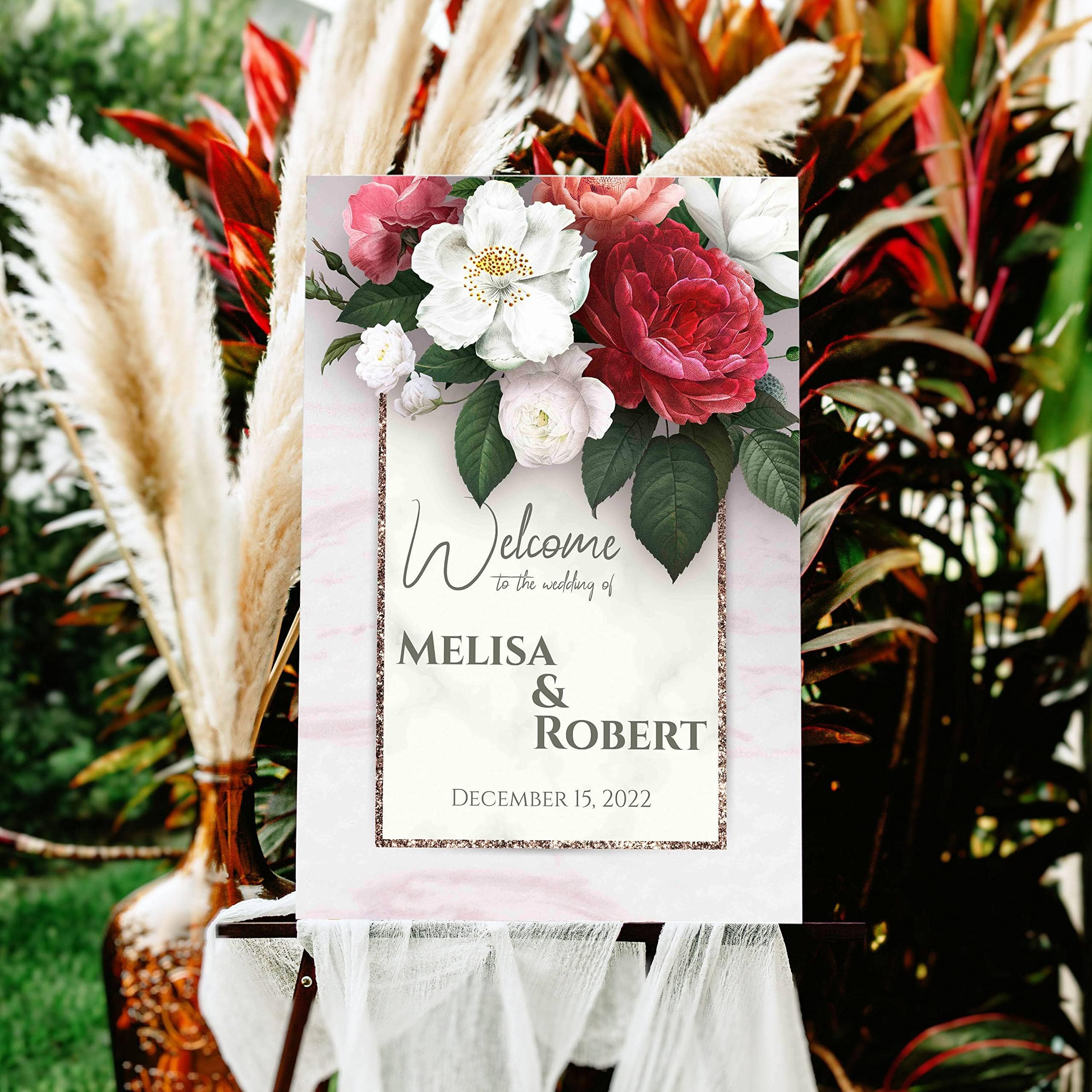 Wedding Signs, Wedding Welcome Sign, Welcome To Our Wedding Sign, Wedding Sign Board, Wedding Welcome Signs For Ceremony, Easel Stand For Wedding Sign, Wedding Shower Outdoor Sign #13