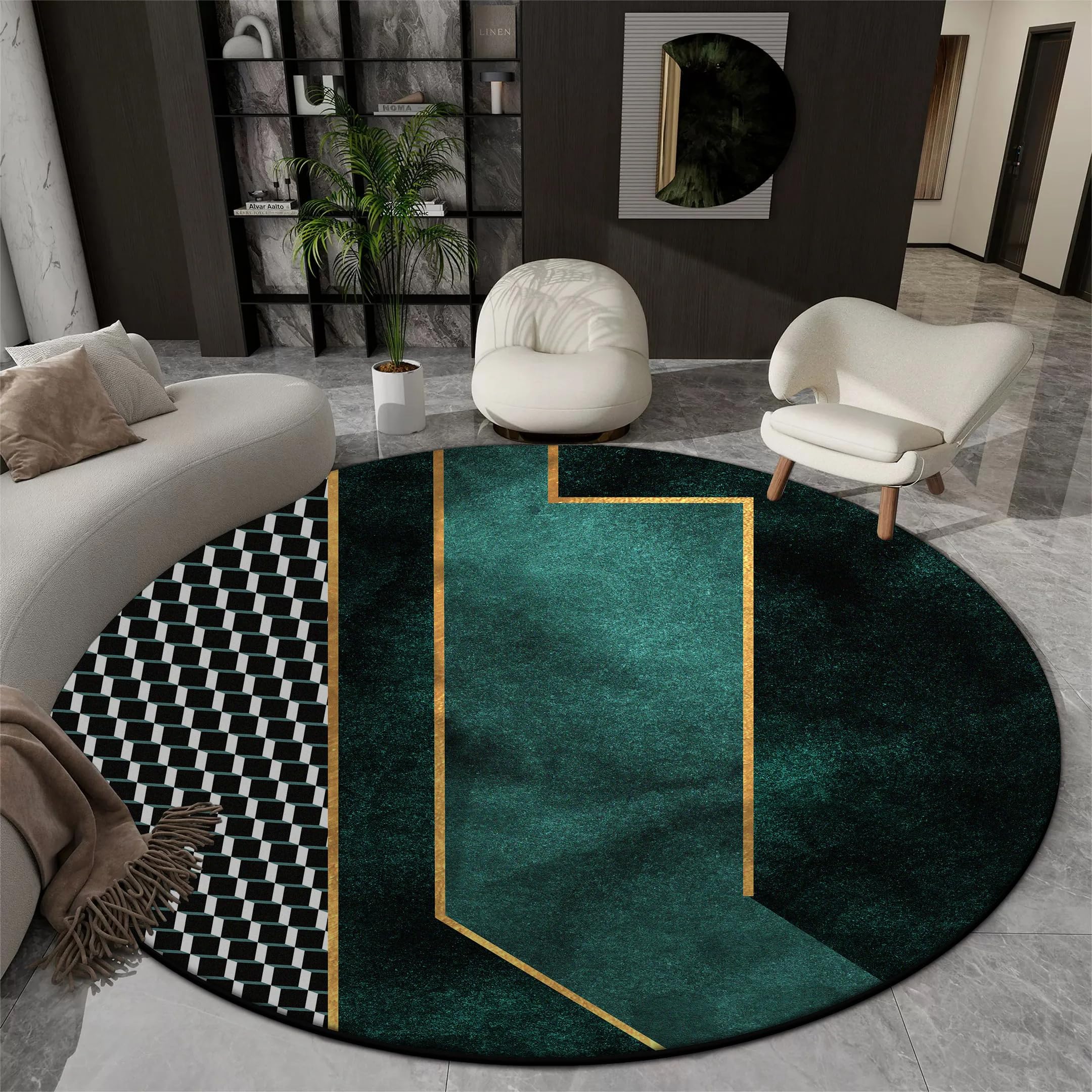 Tapis géométrique de salon moelleux pour réchauffer l'ambiance de votre bureau