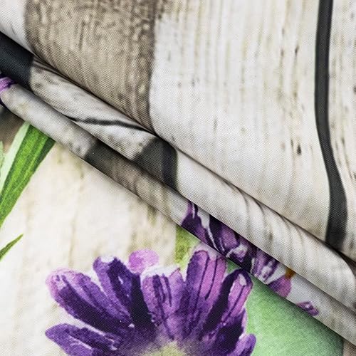 Miniatura 6 de Western Barn Door Shower Curtain for Bathroom, Purple Lavender and Green Eucalyptus Wreath on Rustic Wood Boards Fabric Shower Curtain with Hooks,