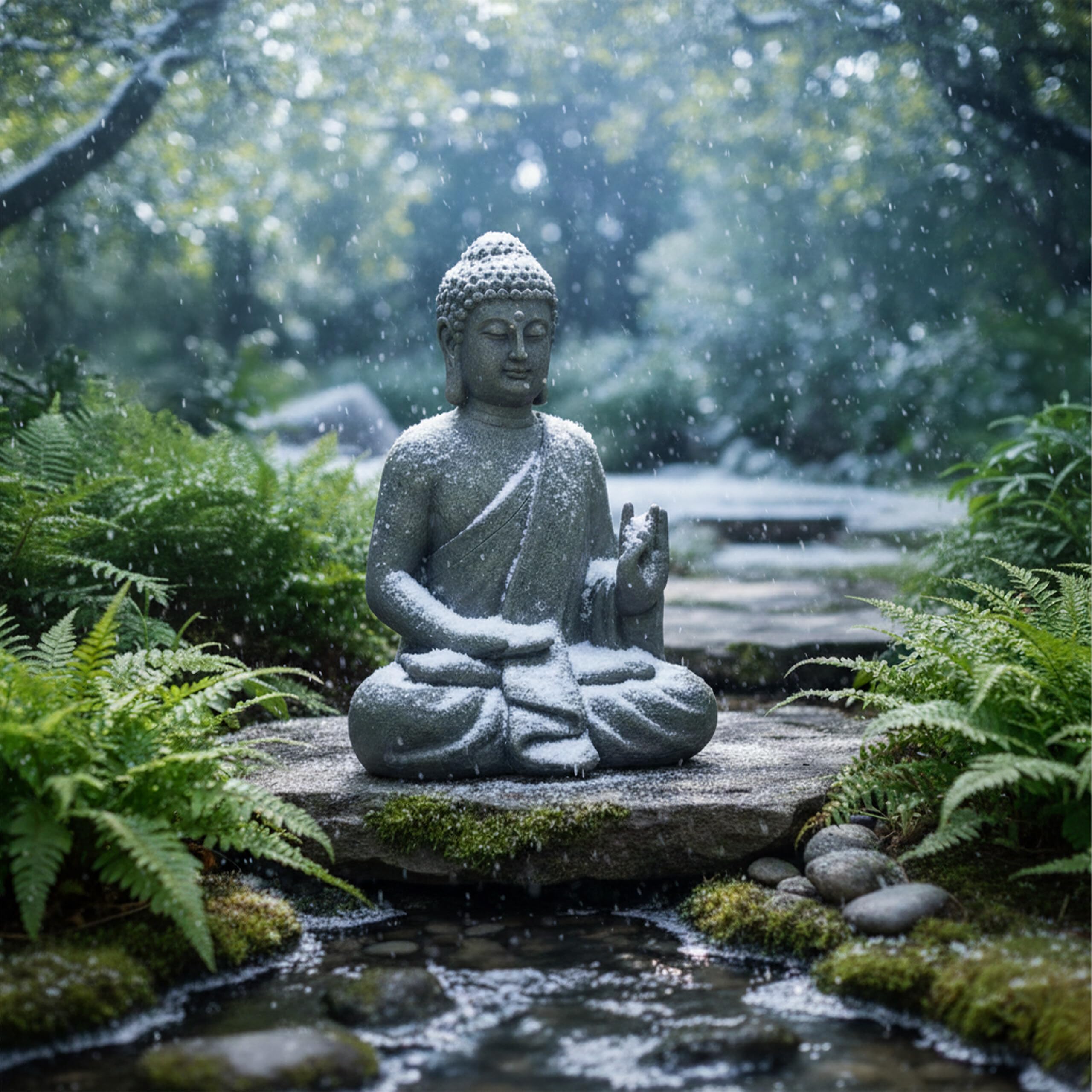 Relaxdays Statue Bouddha Assis, 52 cm, polyrésine, résistante intempéries et Gel, déco Jardin Salon Vintage, Anthracite
