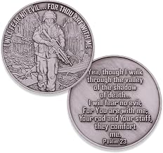 Armed Forces Fear No Evil Challenge Coin, Military Support Coin. Die Struck Antique Silver Challenge Coin Designed by Military Veterans! Marines Corps, Navy, Army, Air Force, Coast Guard!