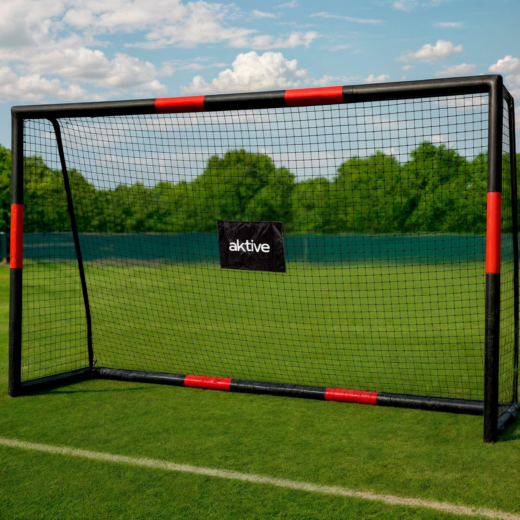 Portería de fútbol de Acero Desmontable con Red de Poliéster AKTIVE 54304