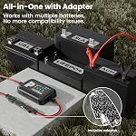 POWOXI Upgraded 12V 8amp Solar Charge Controller - IP68 Waterproof PWM Solar Charge Regulator for LiFePO4 AGM Gel Lead-Acid Batteries - Inline Battery Maintainer for RV Boat Car Trailer Truck