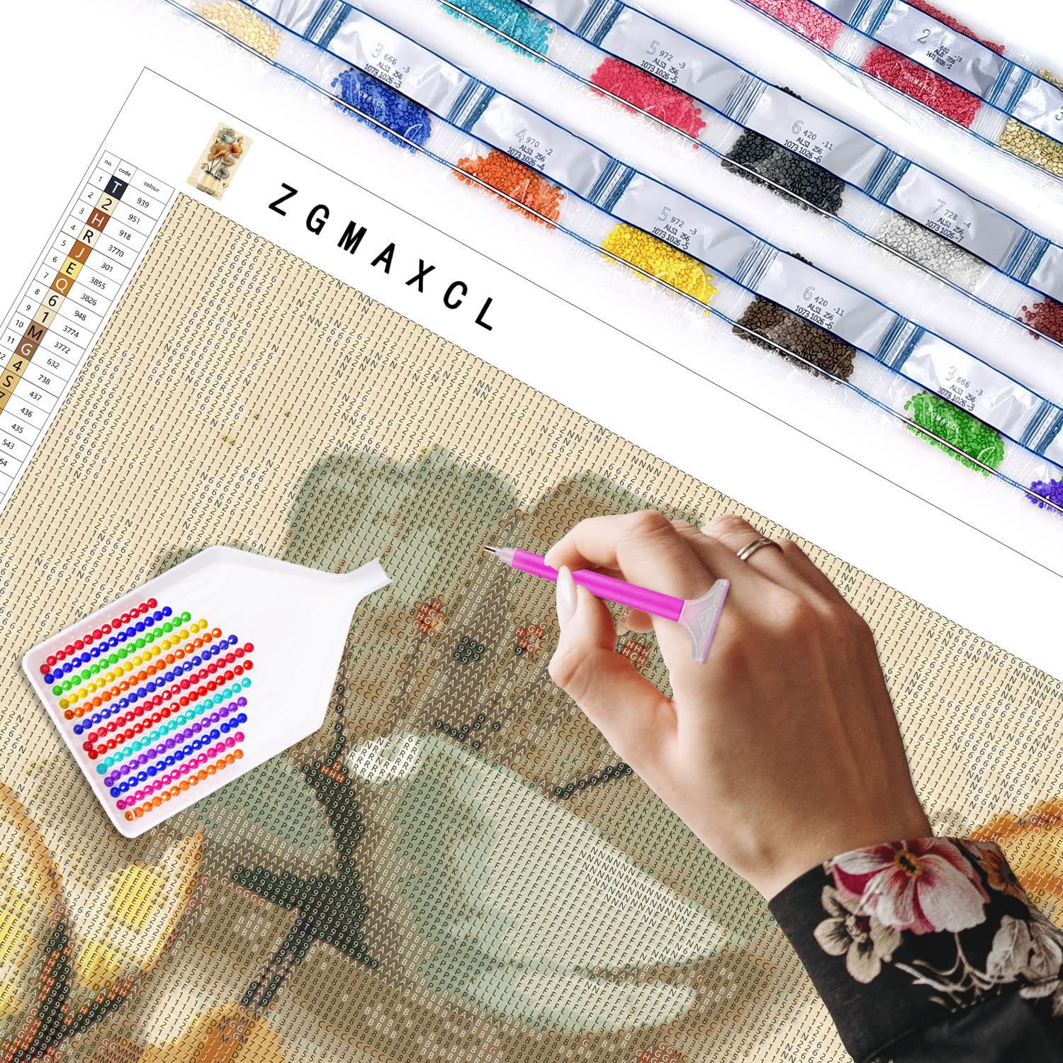 Amazon.co.jp: ZGMAXCL DIY 5D フルダイヤモンドアート 絵画 全面貼り