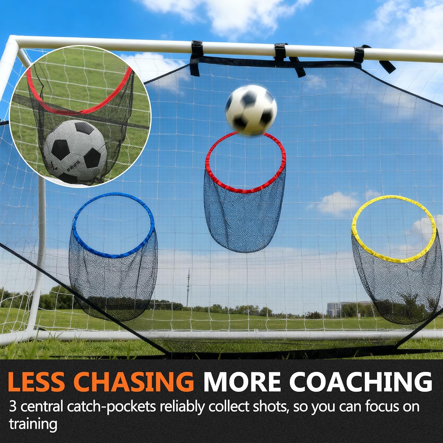 Soccer Goal Target Net【ONLY NET】Equipment Training Soccer Net Practice Soccer Accuracy Target Large Backyard Game Goal Football Youth Rebounder Goal Net Full-Size Goaldees Football Target Bounce Back