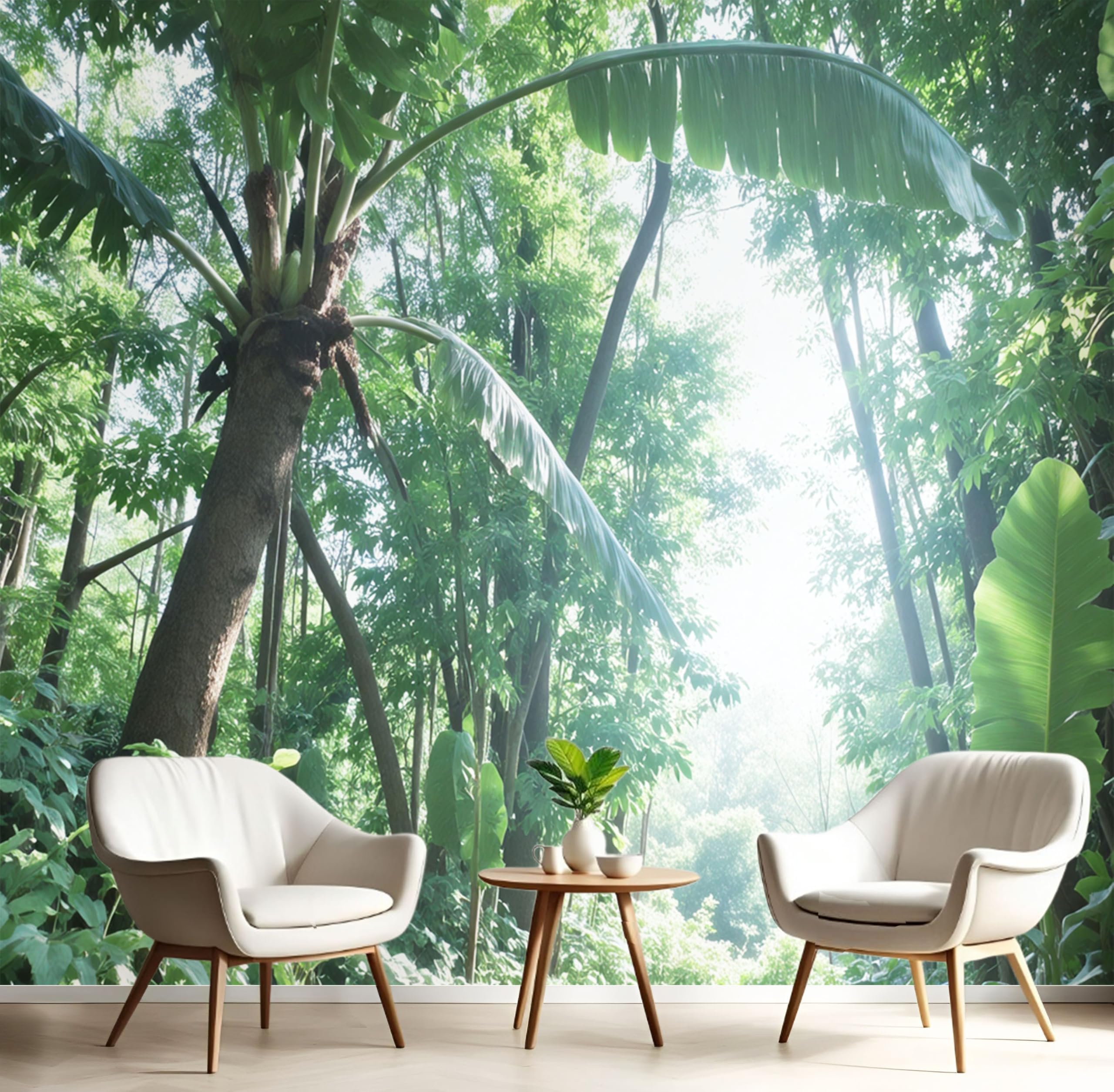 Papier Peint Panoramique Bananier pour Salon et Chambre Végétale