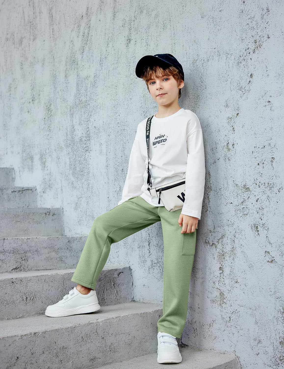 Arshiner Boys Cargo Pants Kids Elastic Waist Casual Athletic Jogger Sweatpants Open Bottom Baggy Pants with Pockets - Image 4