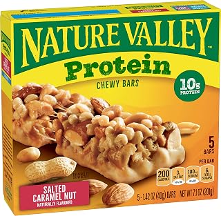 Protein Chewy Bar Gluten Free Salted Caramel Nut,1.42 Ounce Bars, 5 Count