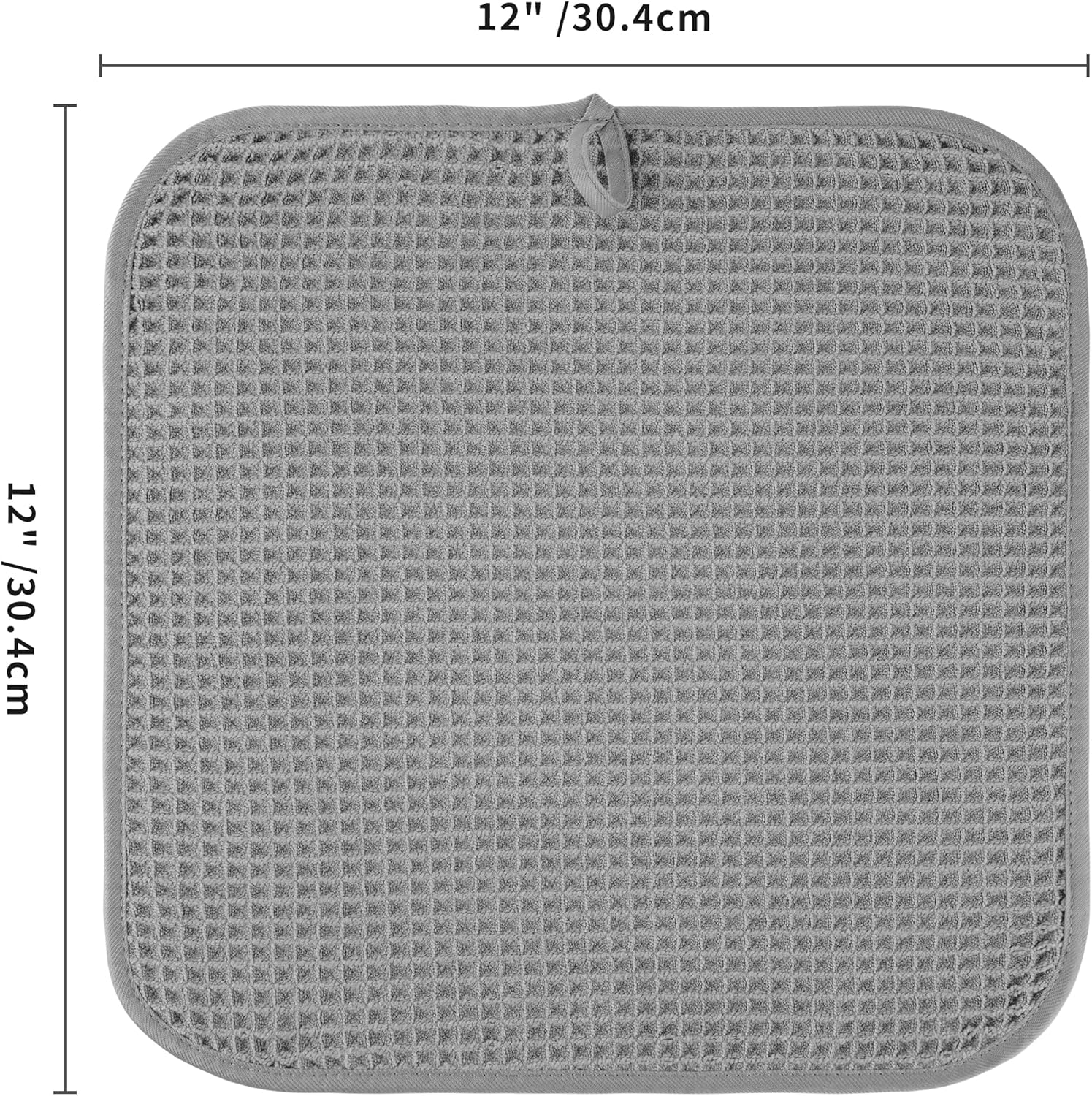 Microfiber Waffle Face Towels, 4 Pieces, Soft, Absorbent, Fast Drying, Lint Free 430 GSM (Gray) - Image 7