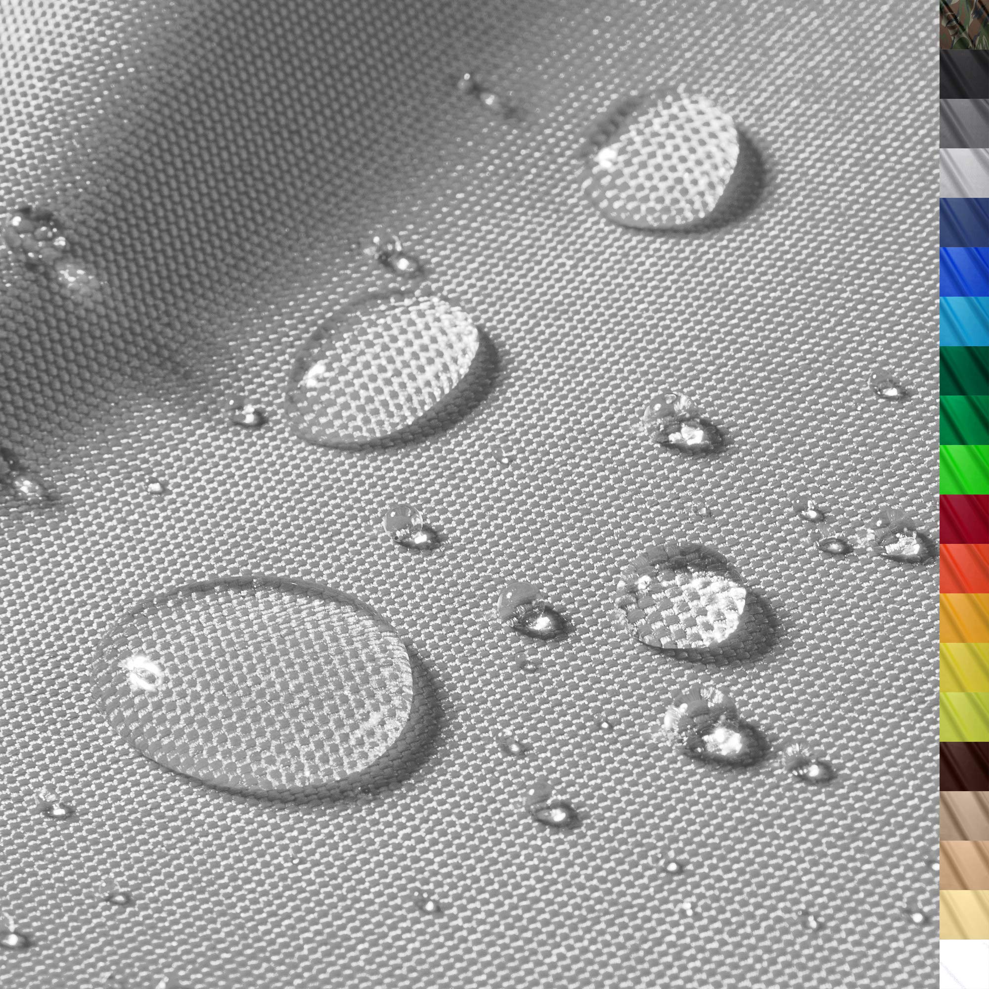 "MONACO" Tessuto impermeabile di poliestere | 400cm x 160cm | colonna d' acqua di 12.000 mm | Colore 17 | Grigio | Tessuto di poliestere largo 160cm al metro impermeabile ESTERNO - 1