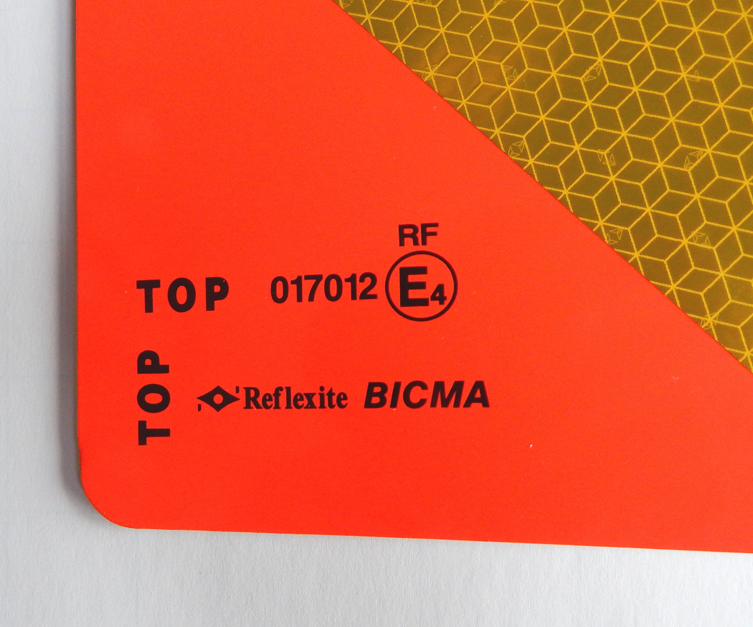 Marquage arrière pour camion selon ECE 70 Additif 01, 4 plaques en aluminium 285 mm x 132 mm.