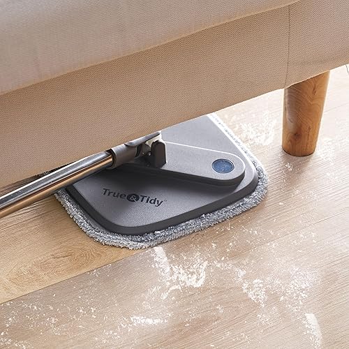 Miniatura 8 de Trapeador giratorio y cubo con compartimentos separados para agua limpia y sucia, versión mejorada 2025 con cepillo lateral y mango de pie,