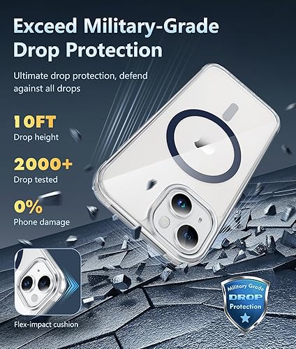 Miniatura 1593 de Fntcase Funda para iPhone 15 Plus y 14 Plus de 6.7 pulgadas, magnética, a prueba de golpes de grado militar, antiamarilleo, delgada, protectora