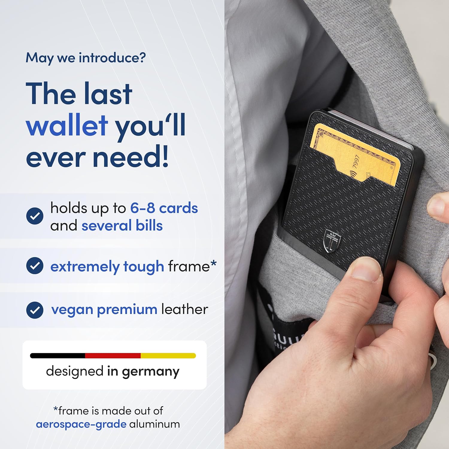 TRAVANDO Swype Slim Wallet for Men Metal RFID Blocking Mens Wallet Card Case (Without AirTag* Pocket) - Image 2