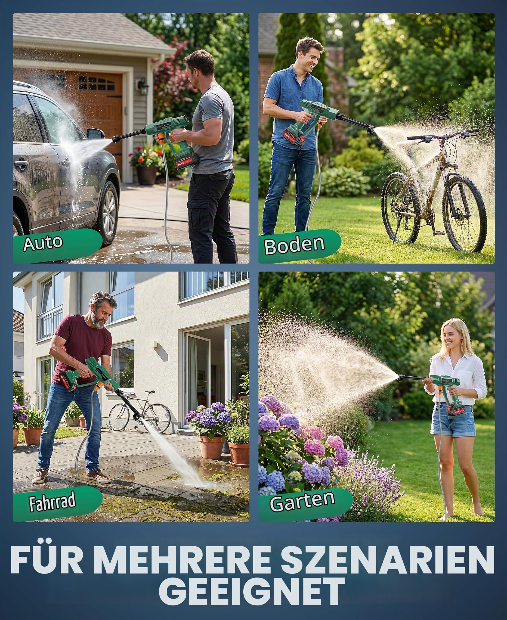 DeeprBetter Akku Hochdruckreiniger Mobiler,600PSI Hochdruckreiniger Pistole