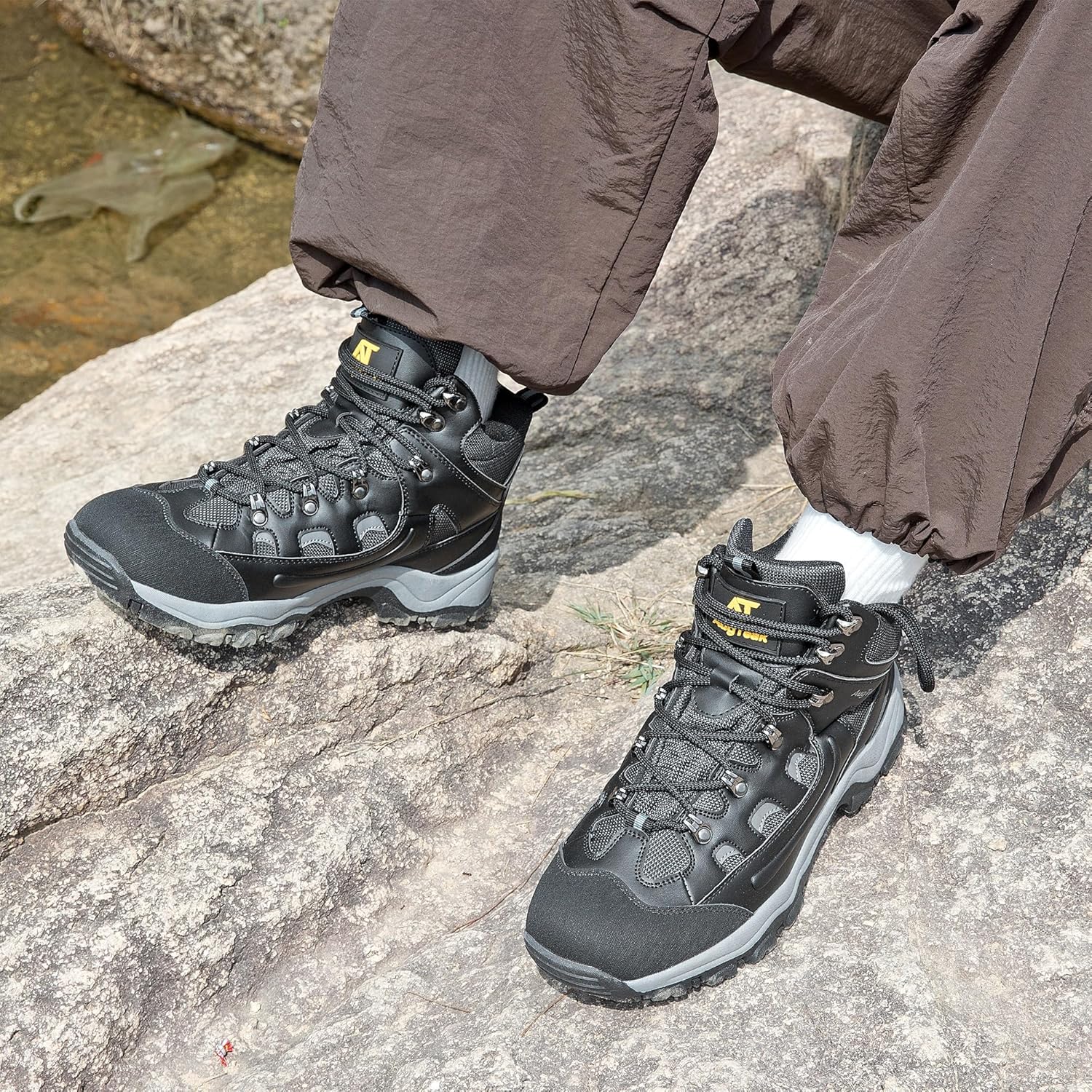 Men's Casual Hiking Boots Waterproof Lightweight Mid Top Ankle Boots Comfortable Outdoor Trekking Trails Shoes - Image 6