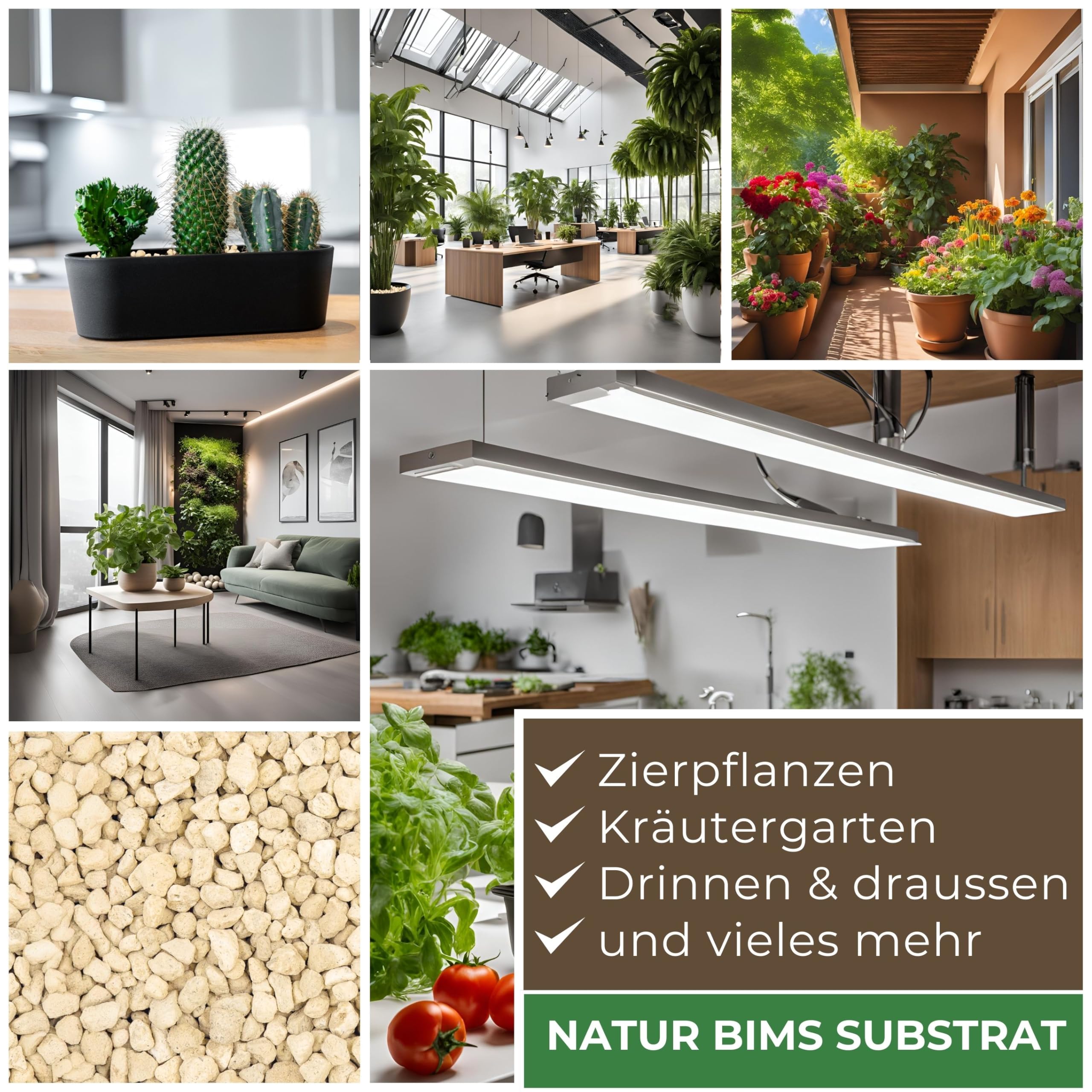 Bimsstein Pflanzsubstrat 35 Liter für Pflanzen natürliches Vulkangestein | mineralisches Granulat grobe Körnung 8-16 mm Hydrokultur Drainage Dekor