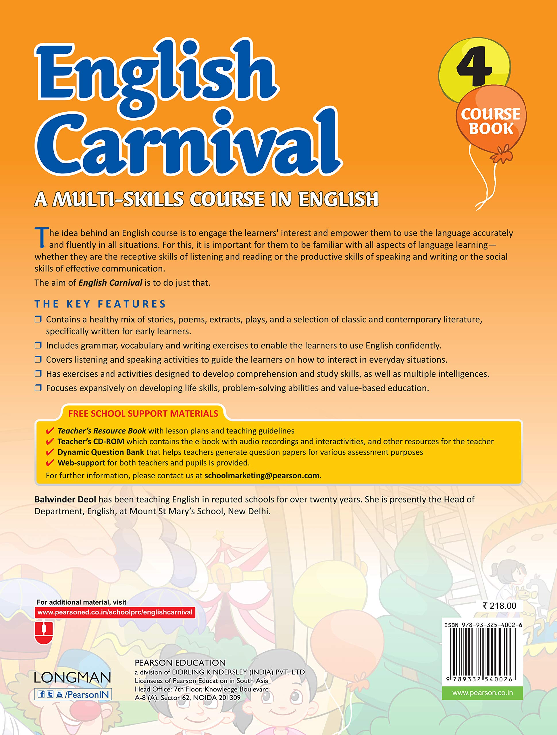 English Carnival: Coursebook by Pearson for ICSE Class 4 1