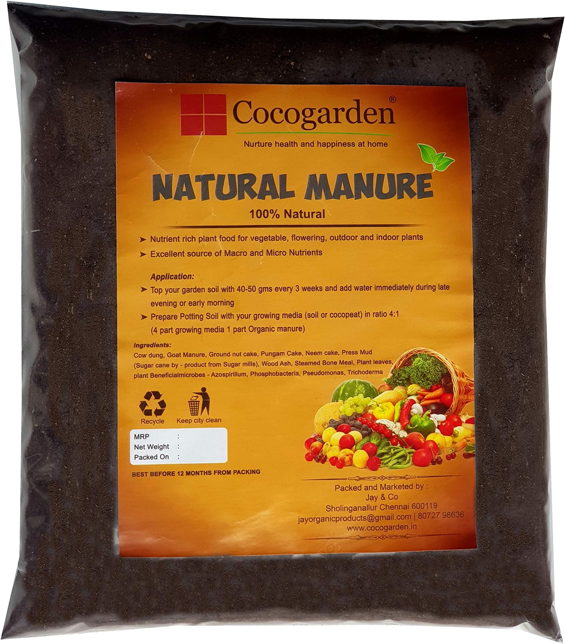 Organic Fertilizer Manure for Home Plants, 2 kg