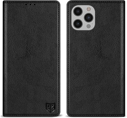 Miniatura 1 de ZZXX Funda tipo cartera para iPhone 12 Pro Max con bloqueo RFID, soporte de ranura para tarjetas, funda protectora de cuero magnético fuerte para