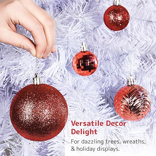 Miniatura 32 de PREXTEX - Adornos navideños inastillables de 36 piezas en azul medianoche: elegantes bolas de adorno navideño, juego ideal de adornos navideños Azul