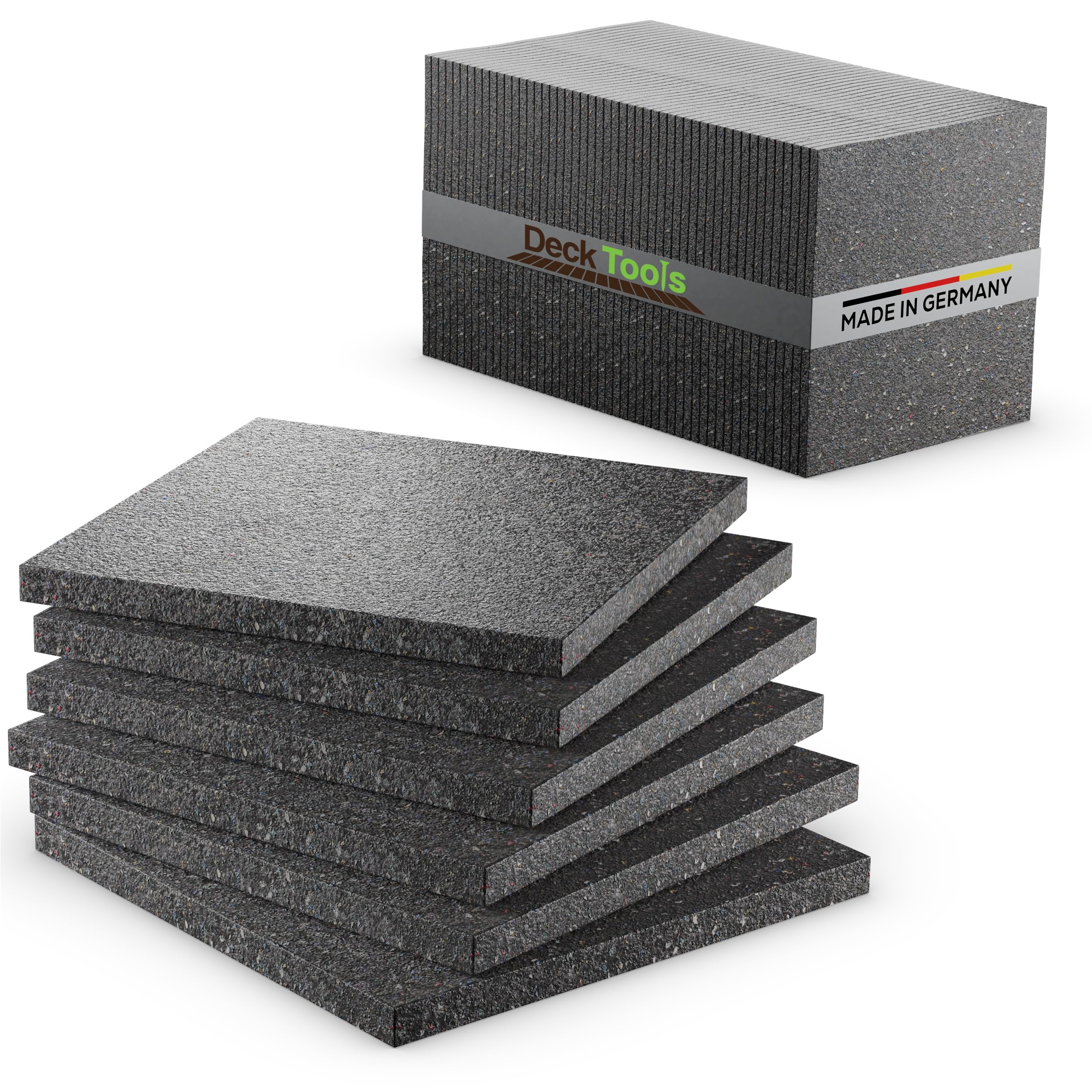 200 cuscinetti per terrazze, 90 mm x 90 mm x 10 mm, in granulato di gomma per terrazze in legno e terrazze – 3/6/8/10/20 mm di spessore, made in Germany, protezione per costruzioni per