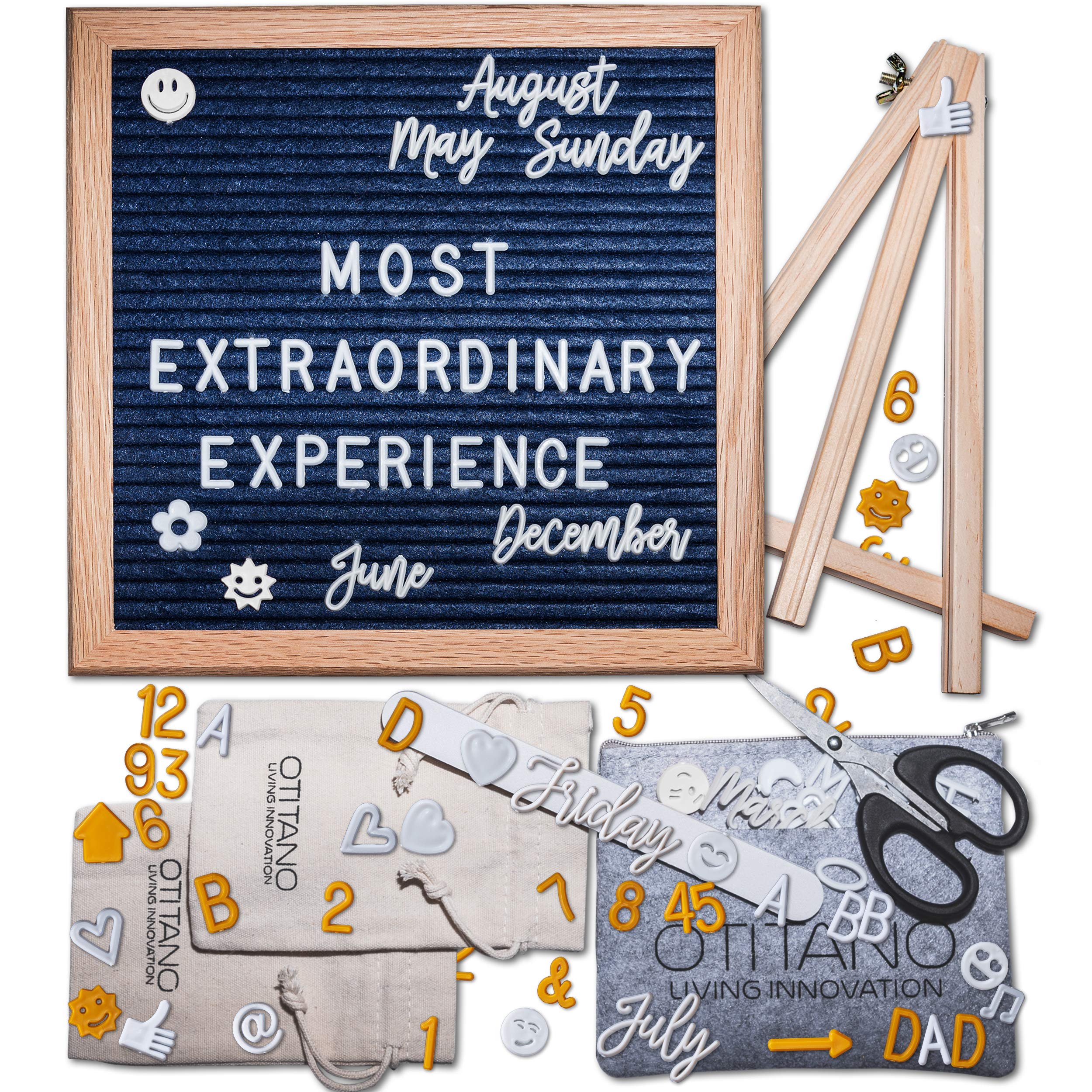 Buy Felt Letter Board 10x10 Inch Letter Board with White & Gold