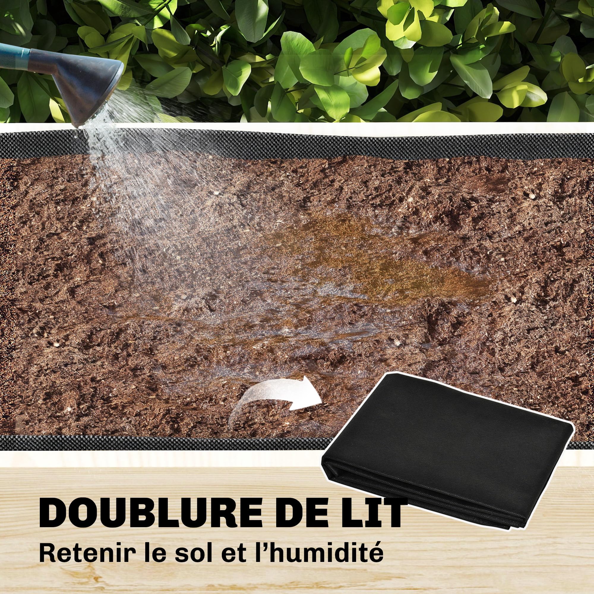 Outsunny Jardinière à 2 Niveaux avec Treillis, bac à Fleurs, lit surélevé avec Tissu Non tissé, pour Plantes grimpantes, légumes, Bois, intérieur et extérieur, 108 x 62 x 120 cm Effet Bois Naturelle
