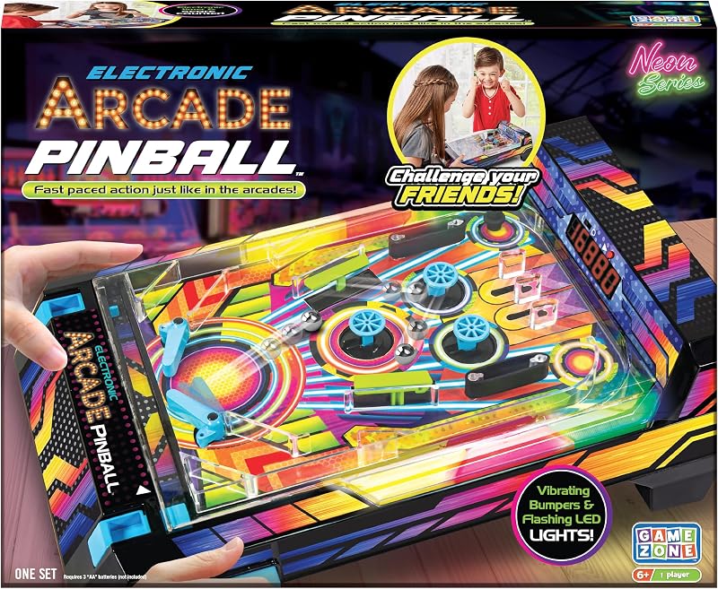 Kidoozie - Pinball electrónico Arcade - Juego arcade electrónico de mesa | Voltea, lanza y persigue puntuaciones altas en un campo de juego diminuto: arcade retro que emociona con luces y sonidos, a partir de 4 años.
