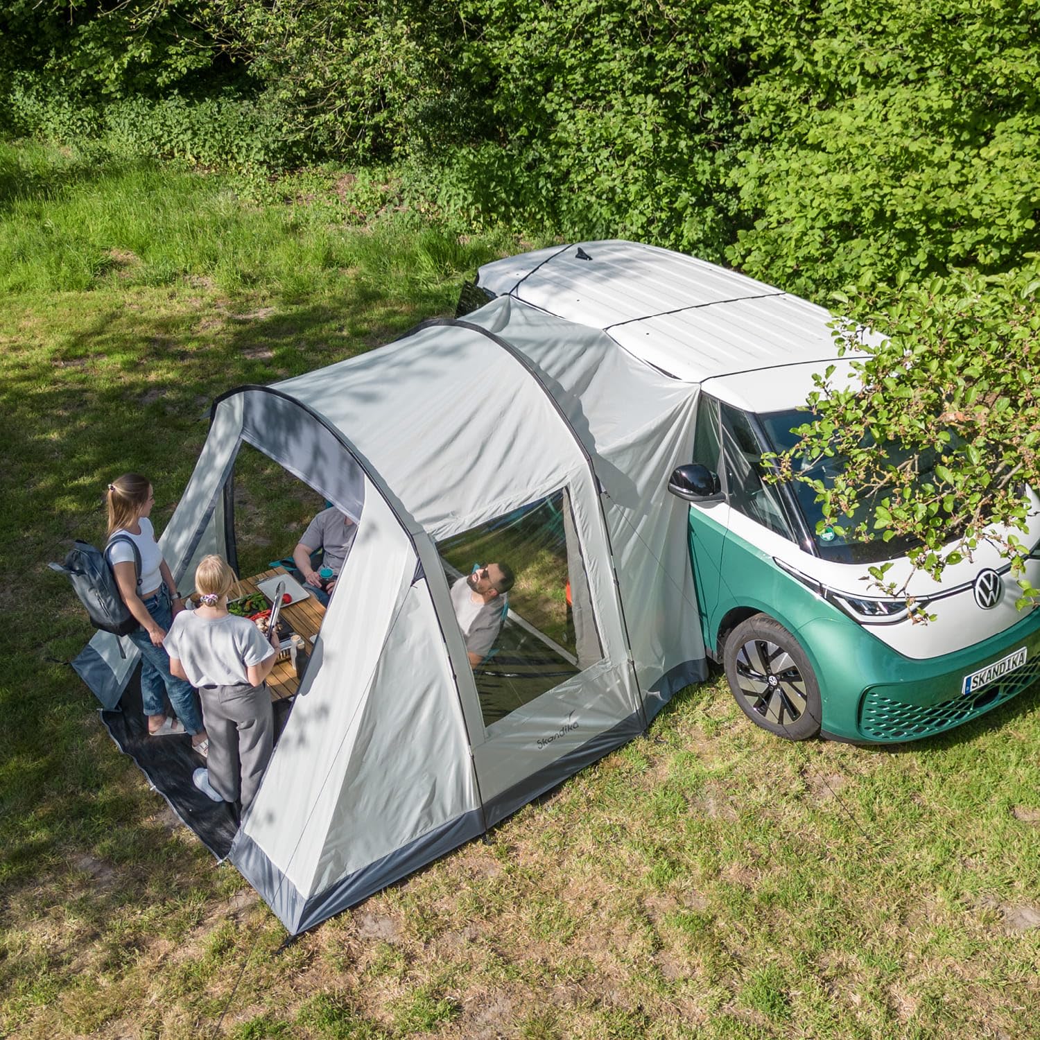 Skandika Balestrand Van Protect Tienda de campaña túnel | para 2-4 Personas, Suelo de la Tienda Cosido, Impermeable, Columna de Agua de 3000 mm, mosquitera | Tienda de campaña para monovolumen