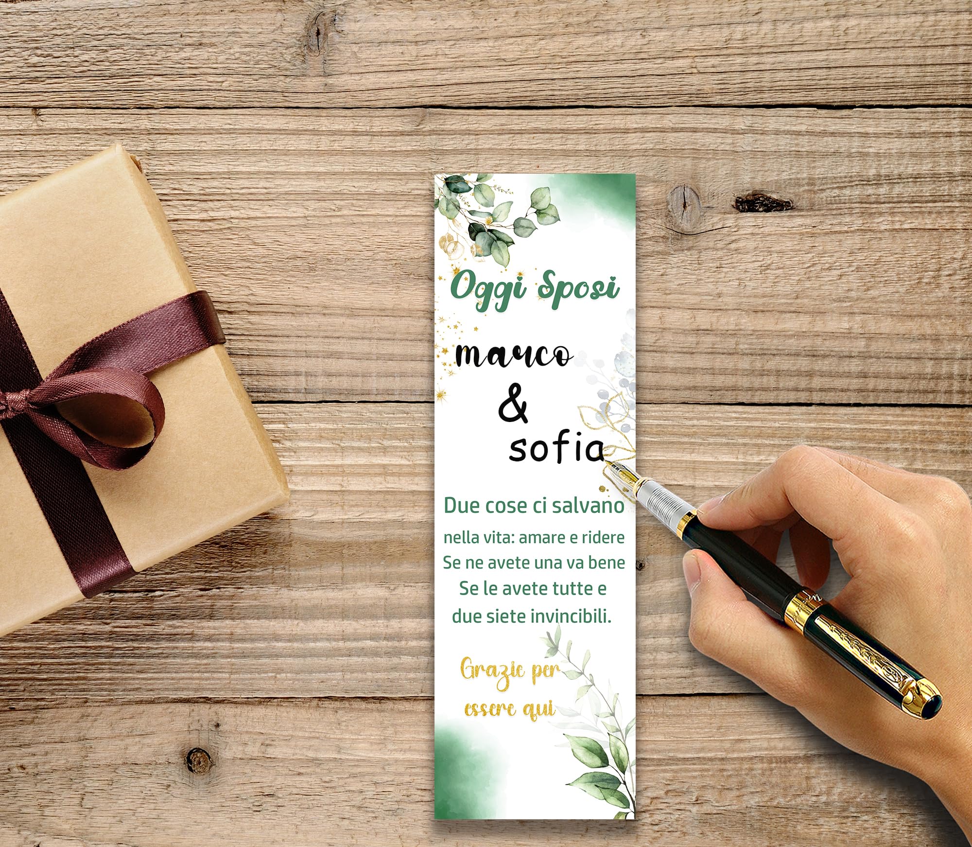 60 Pezzi Segnaposto Marrone per Matrimonio In Carta Kraft, Battesimo, Decorazioni Ornamento per Banchetti, Eventi (9 x 10 cm