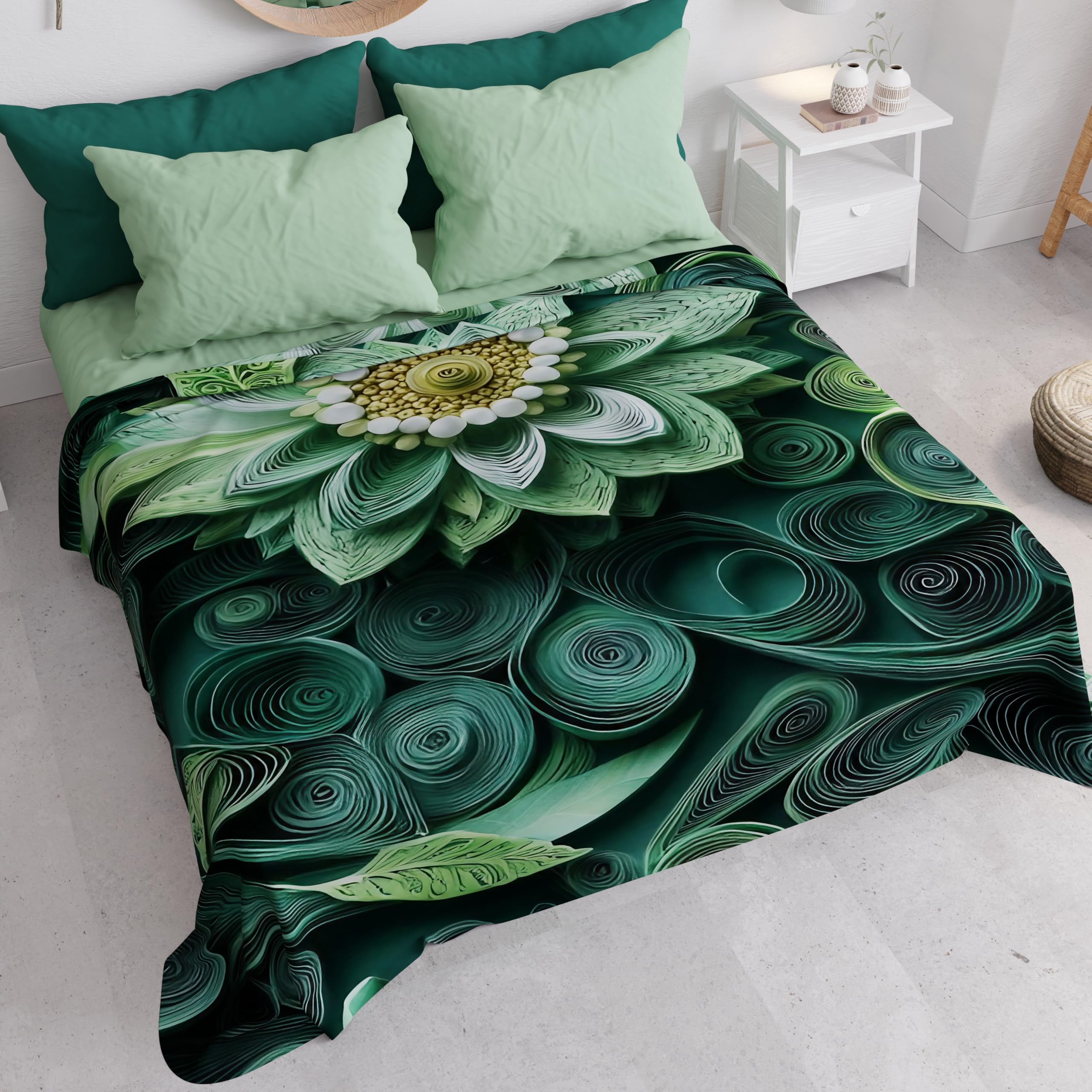 PETTI Artigiani Italiani - Spring Summer Single Bedspread Lightweight Single Bed Sheet Bedspread Floral 05-22 100% Made in Italy - Image 3