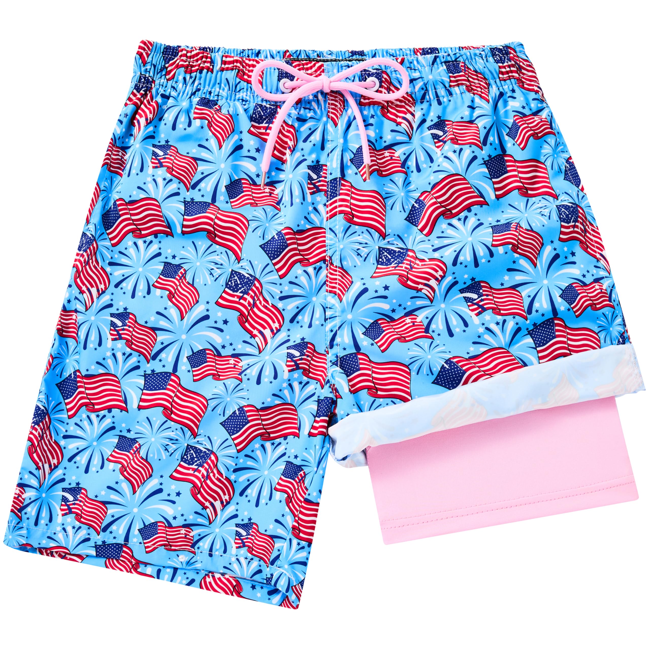 FT FENTENG Boys Swim Trunks Compression Liner Swim Shorts Quick Dry Bathing Suit with Boxer Brief Anti-Chafe Boy Swimwear