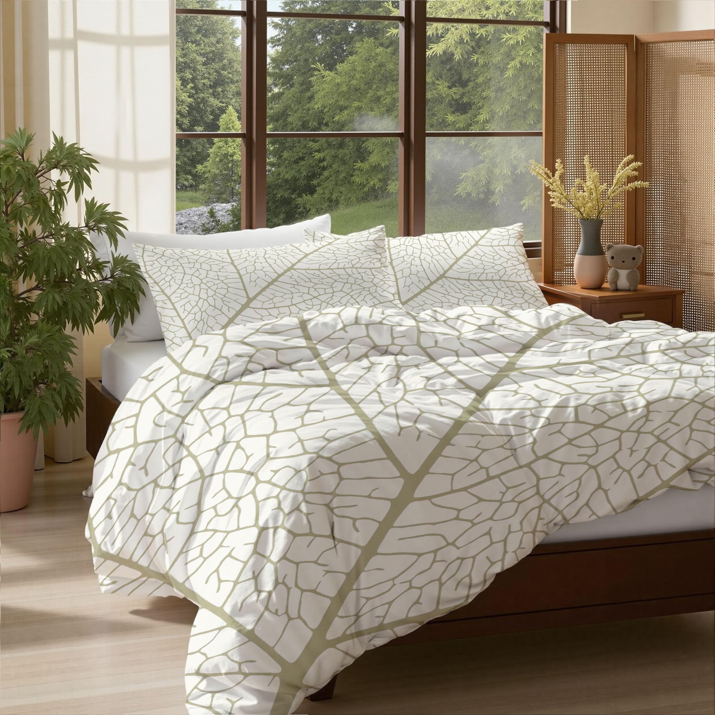 Housse de couette 220x240 beige en microfibre de qualité supérieure
