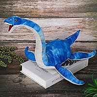 Vista 4 de Peluche de Plesiosaurus, dinosaurio de peluche para lanzar, muñeco de almohada de peluche suave y amigable azul, cojín para abrazar - Regalo